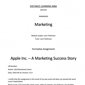 Apple Inc. – A Marketing Success Story