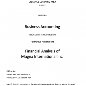 Financial Analysis of Magna International Inc.